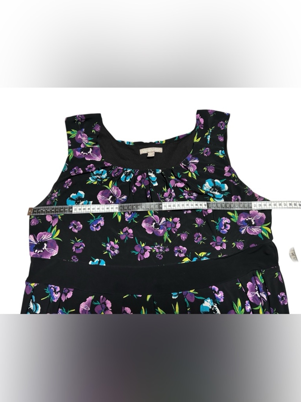 Women within Black Sleeveless Maxi Dress with Purple & Teal Floral Print - Picture 7 of 7